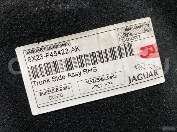 Обшивка багажника правая Jaguar XF X250 Jaguar XF оригинальный номер 8X23F45422AK