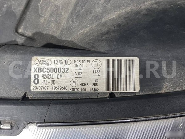 Фара левая галоген Land Rover Discovery 3 2.7 DT Land Rover Discovery оригинальный номер XBC500032